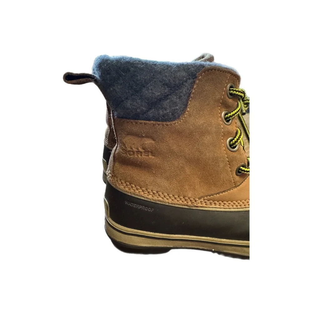 Sorel Waterproof Duck Boots Kids Brown Suede Leather Good Insulated Winter